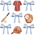 Baseball and Bows DTF Print--Ready to Press