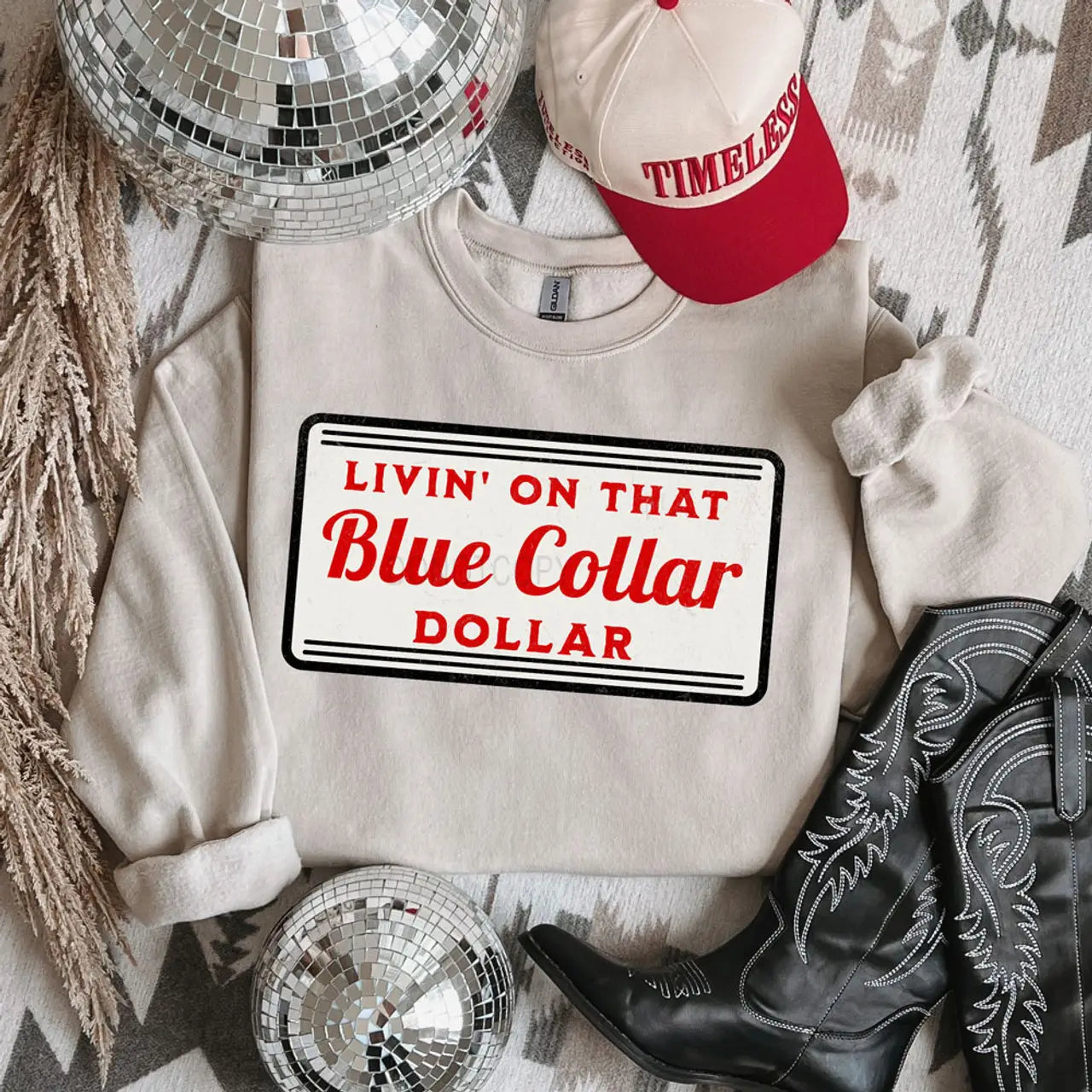 Blue Collar Dollar DTF Print--Ready to Press