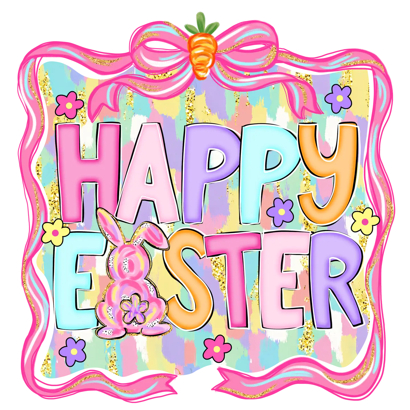 Happy Easter Colorful- DTF Print--Ready to Press