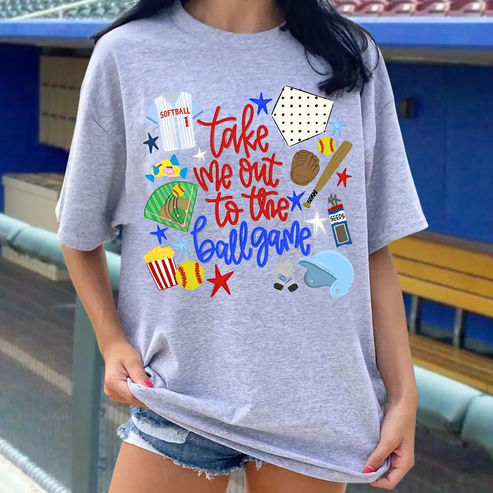 Take me Out to the Ballgame--DTF Print-- Ready to Press